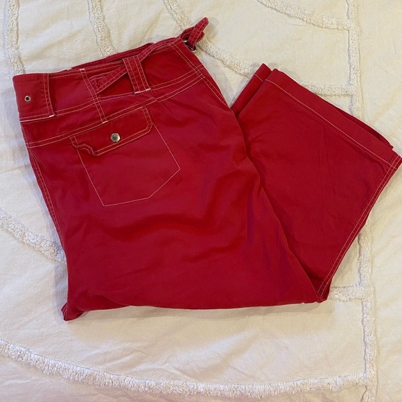 MXM Retro Red&White Carpenter Style Capris Size 24 - Picture 10 of 12